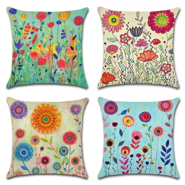 Flowers and Birds OTOSTAR Pack of 4 Waterproof Outdoor Throw Pillow Covers 18x18 Inch Linen Flowers Bird Decorative Pillow Covers Square Cushion Case Garden Pillowcase for Patio Furniture Couch Tent Flowers and Birds OTOSTAR Pack of 4 Waterproof Outdoor Throw Pillow Covers 18x18 Inch Linen Flowers Bird Decorative Pillow Covers Square Cushion Case Garden Pillowcase for Patio Furniture Couch Tent